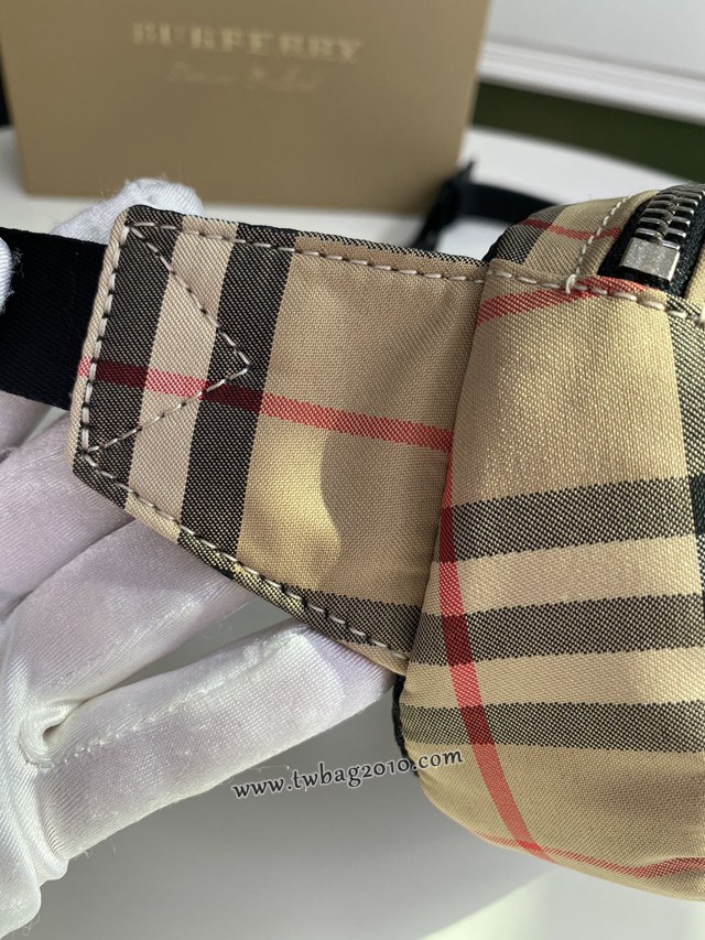 Burberry專門店新款Vintage復古格紋接合棉質腰包 巴寶莉男女款斜挎腰包 yxb1182